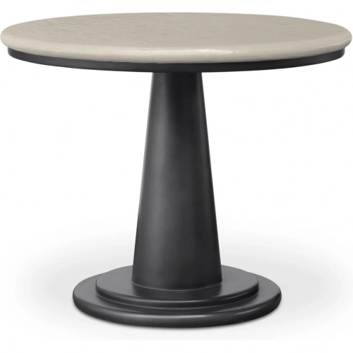 Esme Outdoor Cafe Dining Table in Gloss Cream & Dark Concrete