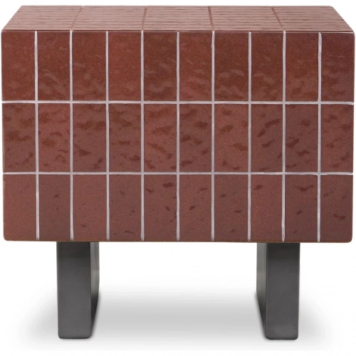 Farren Outdoor Side Table in Gloss Brown Concrete