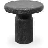 Nia Outdoor Side Table in Textured Charcoal Gray Concrete