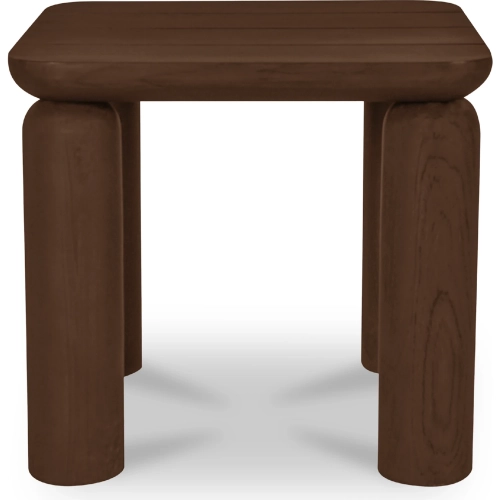 Barclay Outdoor Side Table in Brown Teak Wood