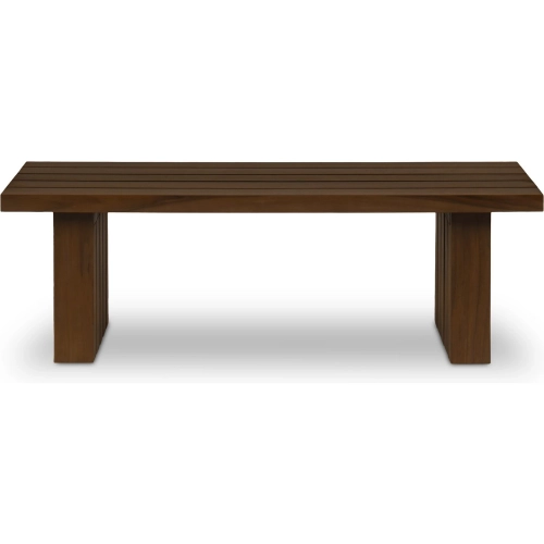 Denby Outdoor Coffee Table in Toasted Brown Finish Teak Wood