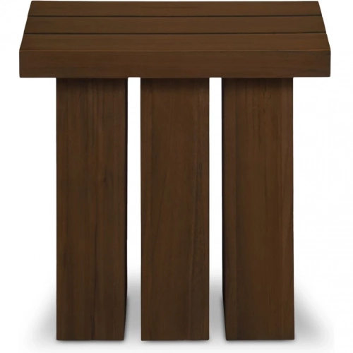 Denby Outdoor Side Table in Toasted Brown Finish Teak Wood