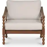 Delilah Outdoor Accent Chair in Brown Teak & Neutral Fabric