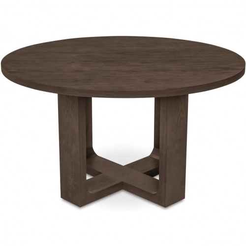 Hayes 54" Round Dining Table in Rustic Brown Wood