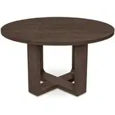 Hayes 54" Round Dining Table in Rustic Brown Wood