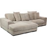 Plunge Sectional Sofa w/ Reversible Chaise in Cappuccino Corduroy Fabric