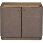 Simone Nightstand in Brown Fabric & Wood