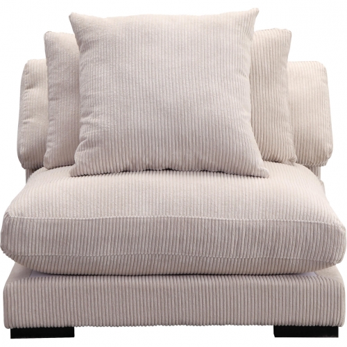 Tumble Slipper Chair Modular Sectional Unit in Cappuccino Corduroy
