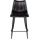 Alibi Counter Stool in Black Leatherette (Set of 2)