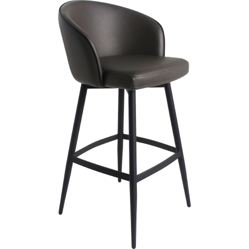 Webber Counter Stool in Charcoal Leatherette on Metal Legs