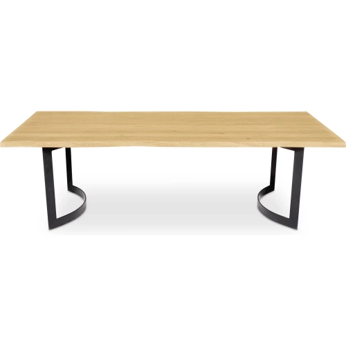 Bent 98" Dining Table in Live Edge Natural Oak & Iron
