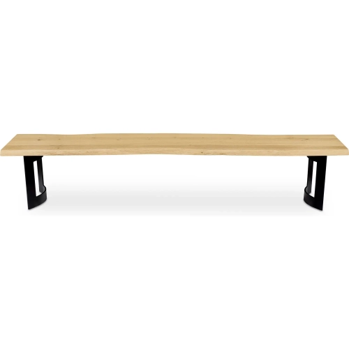 Bent 92" Dining Bench in Live Edge Natural Oak & Iron