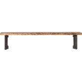 Bent 108" Dining Bench in Smoked Acacia on Iron