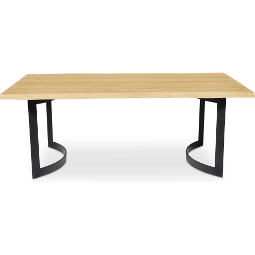 Bent 78" Dining Table in Live Edge Natural Oak & Iron