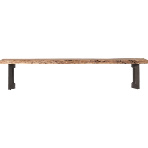 Bent Dining Bench in Live Edge Acacia on Steel Legs