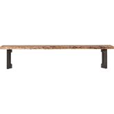 Bent Dining Bench in Live Edge Acacia on Steel Legs