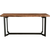 Bent 80" Counter Height Dining Table Smoked Acacia on Iron