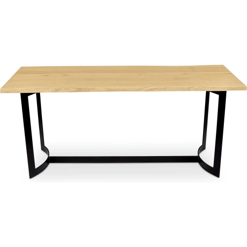 Bent 80" Counter Dining Table Oak in Live Edge Natural Oak & Iron