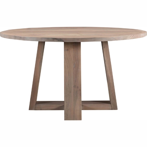 Tanya 54" Round Dining Table in Light Grey Acacia Wood