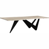Bird 110" Dining Table in Oak & Iron