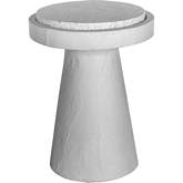 Book Outdoor Accent Side Table White Terrazzo & Concrete