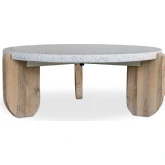 Wunder Coffee Table in White Terrazzo & Acacia Wood