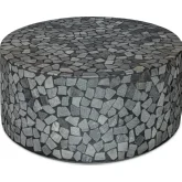 Kiri Outdoor Coffee Table in Polished Black Marble & Concrete