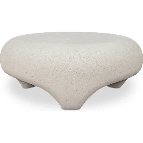 Ines Outdoor Coffee Table in White Cement