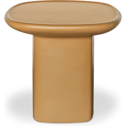 Manon Outdoor Side Table in Deep Yellow Concrete & Fiberglass