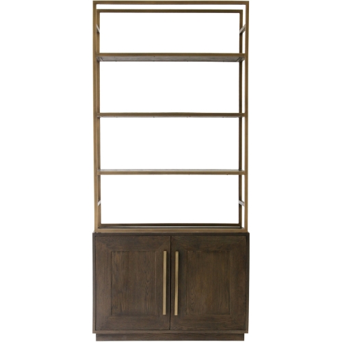 Elliot Bookcase in Oak & Antique Gold Iron