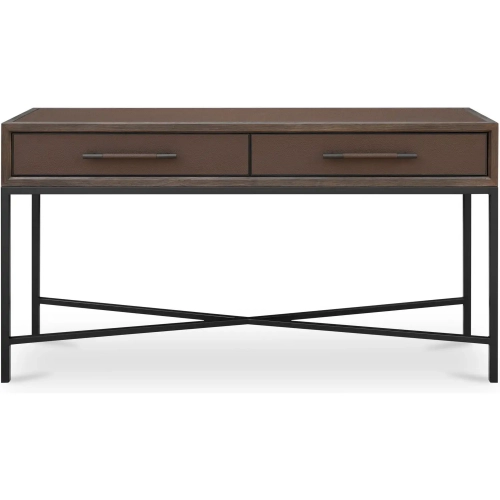 Mako Console Table in Brown Shagreen Poly Wood & Metal