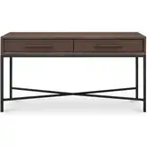 Mako Console Table in Brown Shagreen Poly Wood & Metal