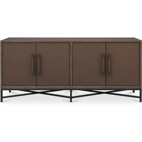 Mako Sideboard in Brown Shagreen Poly Wood & Metal