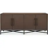 Mako Sideboard in Brown Shagreen Poly Wood & Metal
