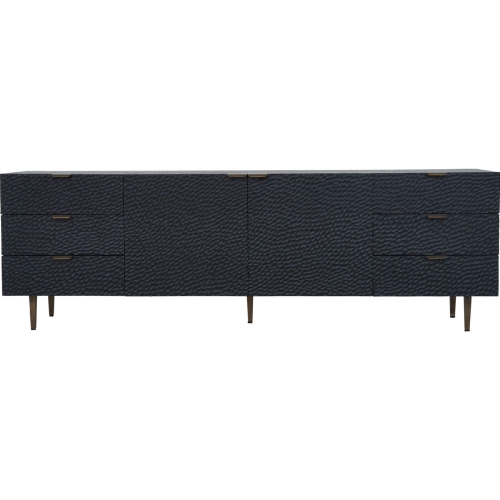 Breu Sideboard in Textured Dark Oak Veneer & Antique Gold
