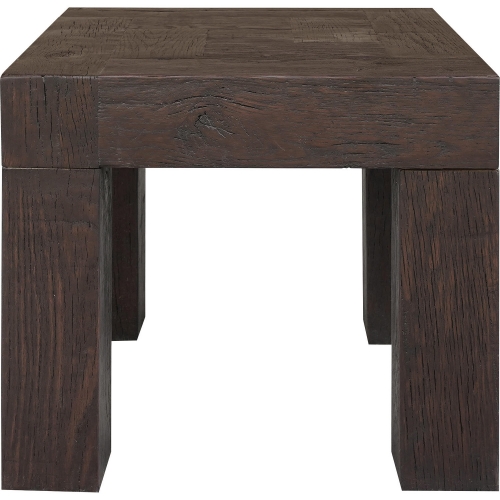 Evander Side Table in Rustic Brown Reclaimed Oak