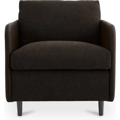 Teller Accent Chair in Warm Black Fabric & Black Top Grain Leather