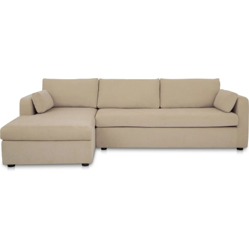 Burrow Sleeper Sectional Sofa w/ Left Facing Storage Chaise in Sand Fabric