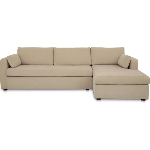 Burrow Sleeper Sectional Sofa w/ Right Facing Storage Chaise in Sand Fabric