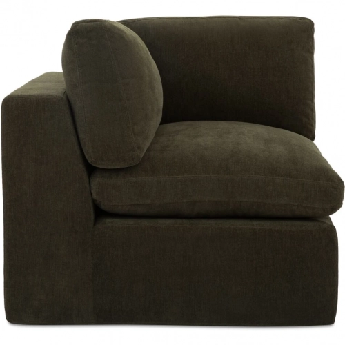 Cates Modular Sectional Unit Corner Chair in Dark Green Fabric
