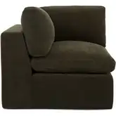Cates Modular Sectional Unit Corner Chair in Dark Green Fabric