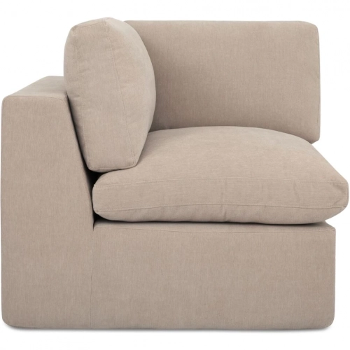 Cates Modular Sectional Unit Corner Chair in Pebble Beige Fabric