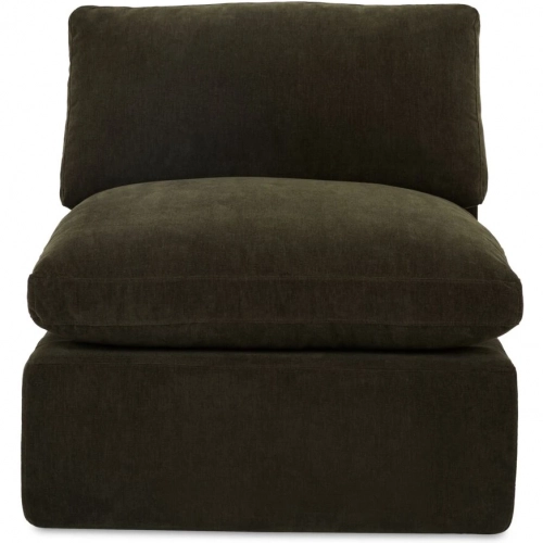 Cates Modular Sectional Unit Slipper Chair in Dark Green Fabric