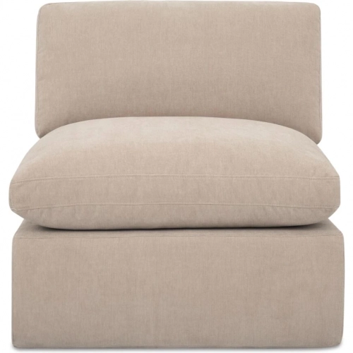 Cates Modular Sectional Unit Slipper Chair in Pebble Beige Fabric