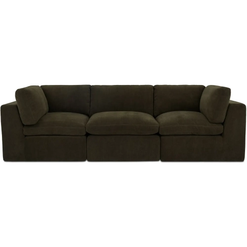 Cates 3-Piece Modular Sofa in Dark Green Fabric