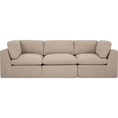 Cates 3-Piece Modular Sofa in Pebble Beige Fabric
