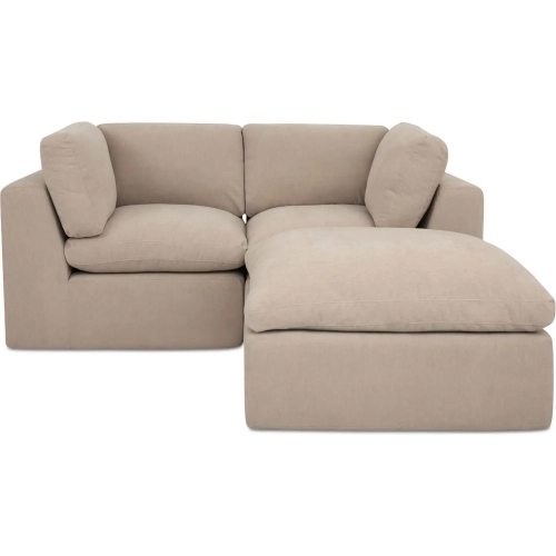 Cates 3-Piece Nook Modular Sectional Sofa in Pebble Beige Fabric