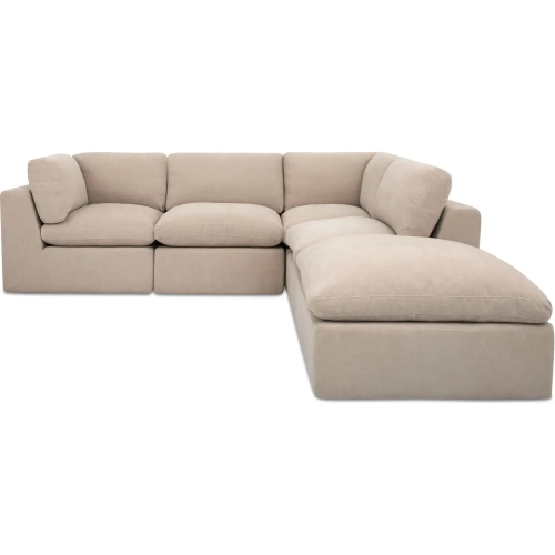 Cates 5-Piece Dream Modular Sectional Sofa in Pebble Beige Fabric