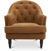 Pandora Accent Chair in Tufted Ginger Brown Performance Fabric