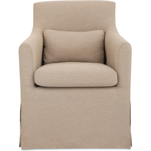 Lydia Outdoor Slipcover Dining Chair in Light Brown Fabric